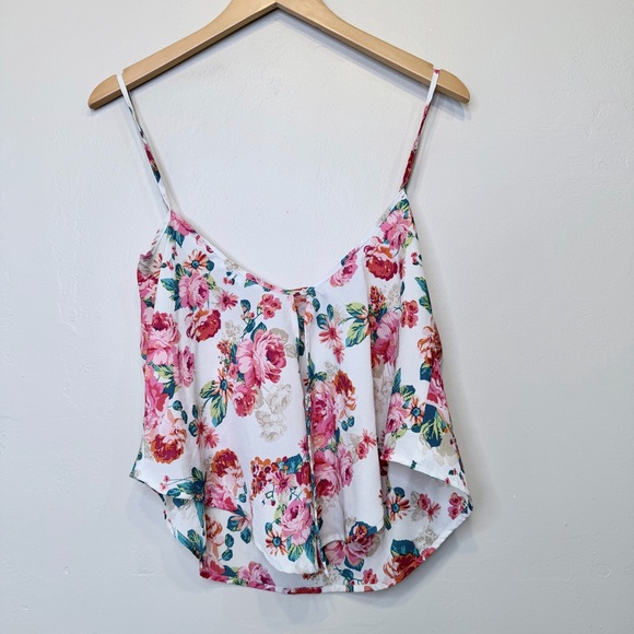 Ambiance Apperal | Floral Cami Tank Top Lightweight Open Back Pullover Camisole - Picture 4 of 11